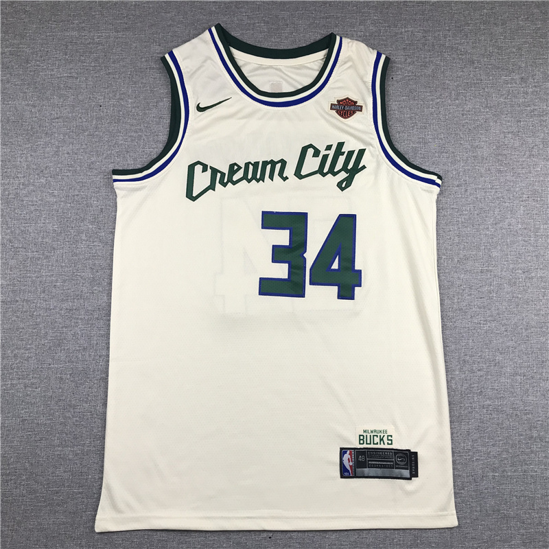Men Milwaukee Bucks #34 Giannis Antetokounmpo White Nike 2025 NBA Jersey style 3